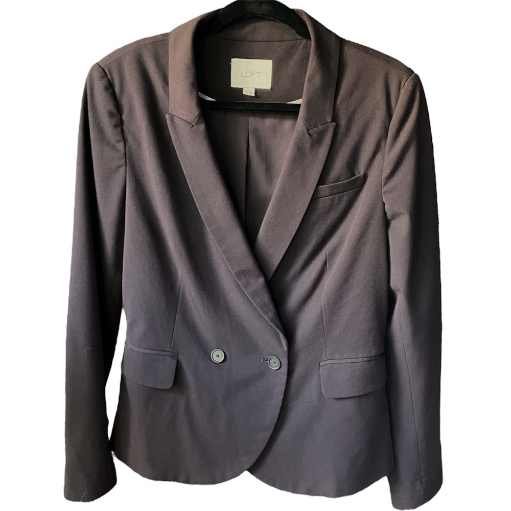 LOFT blazer double breasted blazer purple lined women’s size M
